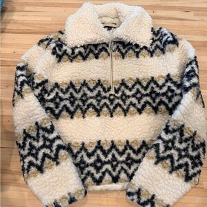 Women’s J. Crew Cream Sherpa Quarter Zip Pullover